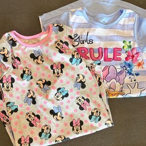 Disney Girls' Pajama Night Gowns set of two Minnie Mouse  - Pink and Blue size 6